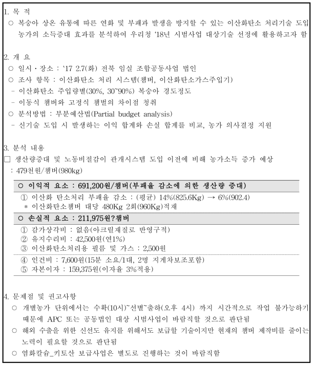 복숭아 수확 후 신선도유지 기술보급 시범