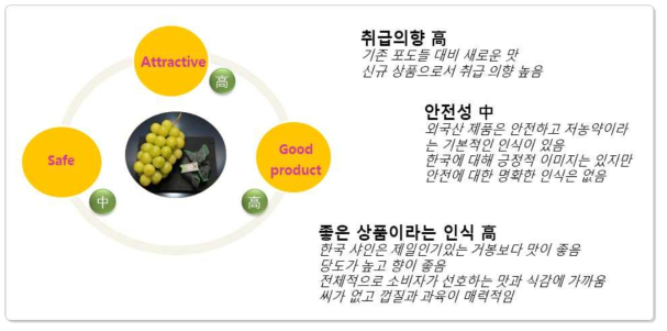 한국 샤인머스켓의 취급의향 및 상품인식