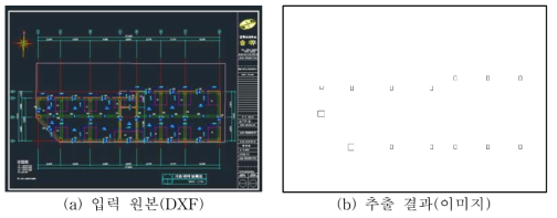 DXF 도면 기반 기둥부재 추출 결과 (Case 1)