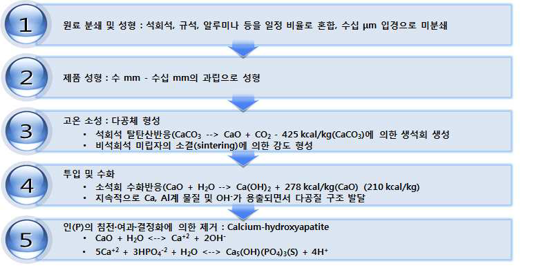 인 제거·회수 결정여과 신소재 제조 공정의 개요