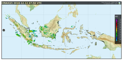 인도네시아 기상 레이더 이미지