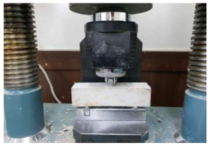 Measurement of flexural strength of specimen