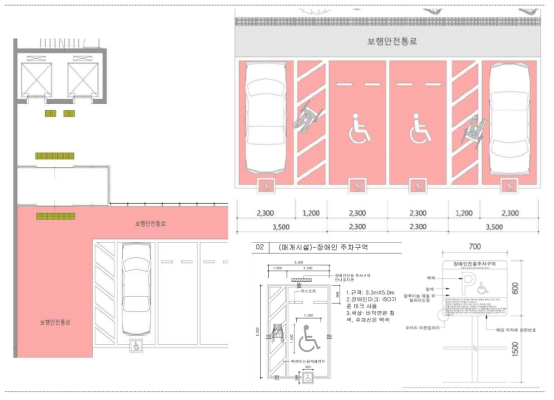 공용공간의 사회적 약자 배려(주차장) 구성