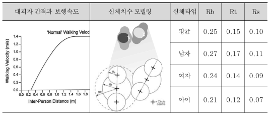 Simulex 대피자 신체치수