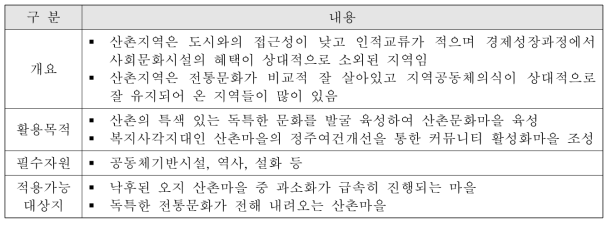 문화복지형 특성