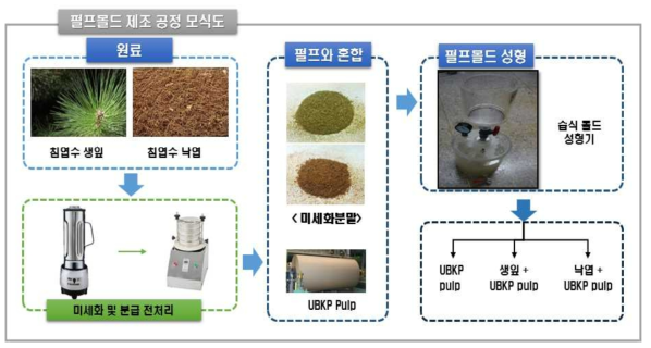 펄프몰드 제조 공정 모식도