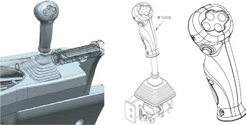 조작부 파워레버 구상도 Lay-out 및 본 디자인