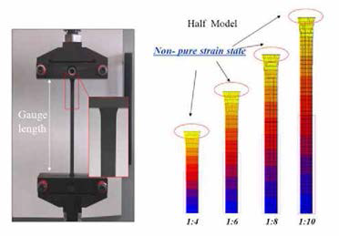 단축인장 실험 및 해석 비교