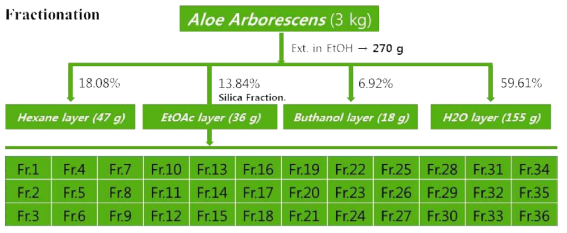 알로에 에탄올 추출물의 분리정제 과정