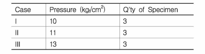 압력상태에 따른 시험조건