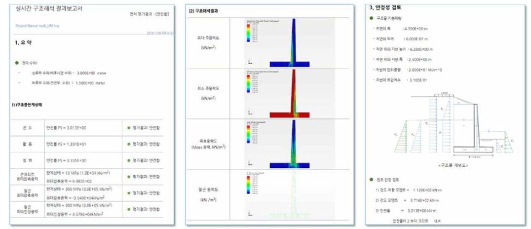 옹벽 구조물 안정성 평가 보고서