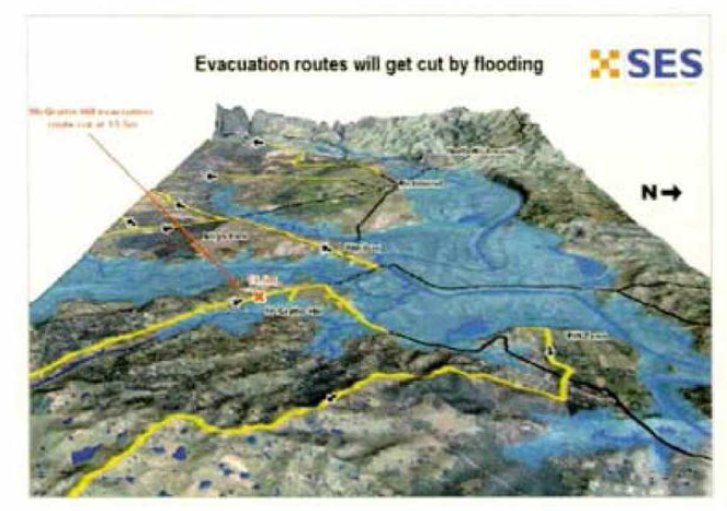3D GIS를 이용하여 제작된 홍수범람도