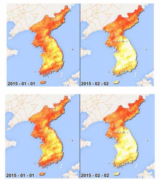 영상 압죽에 따른 해상도 비교