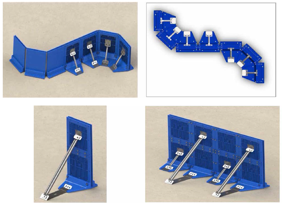 도심형 홍수임시차수시스템 1단 및 2단 설치 3D 모델링
