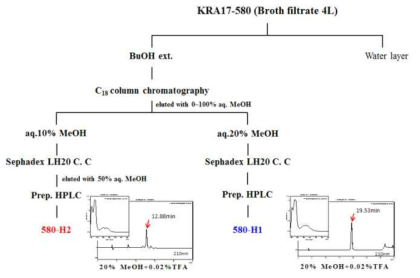 KRA17-580균이 생산하는 제초활성물질 분리 정제