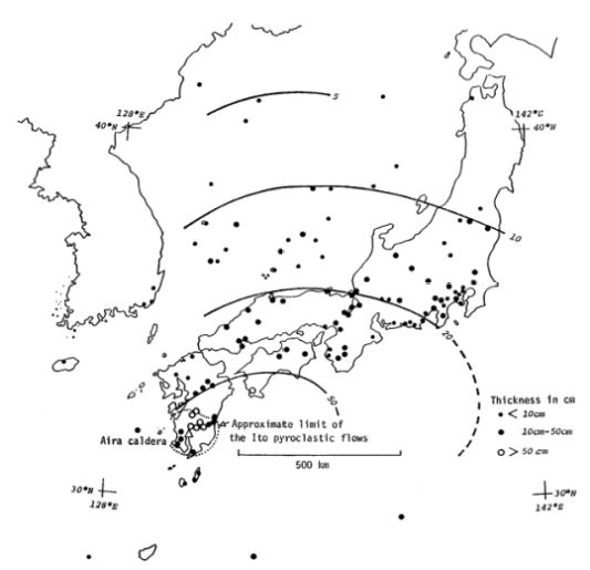 Aira-Tn(AT)의 등후선도(Machida and Arai, 1983)