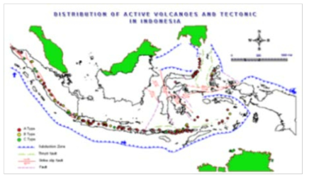 인도네시아 활화산 분포도