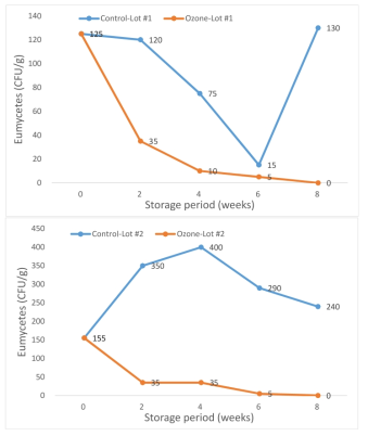 Eumycetes reduction effect of gold kiwi from Chile at low temperature by microplasma ozone treatment