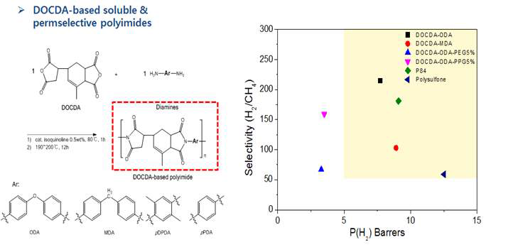 DOCDA를 기반으로 한 용해성 폴리이미드 합성 및 H2/CH4 투과성능