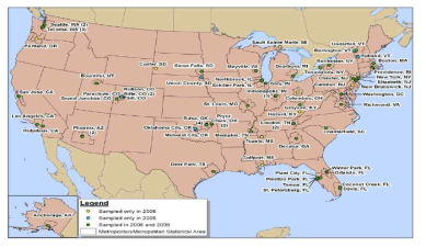 US EPA 2008∼2009 National Monitoring Programs 측정소 위치