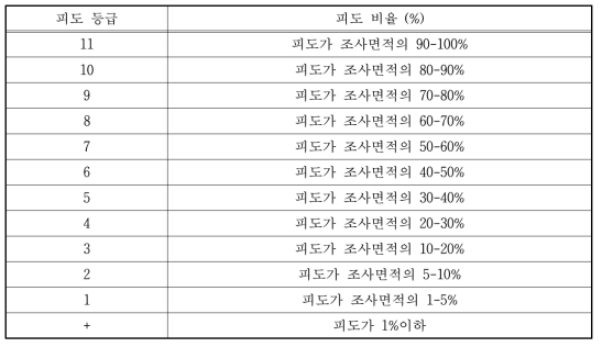 피도 등급 기준