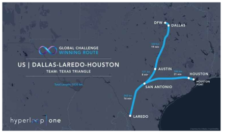 Hyperloop One Global Challenge 미국 텍사스 트라이앵글 노선