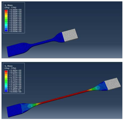 재료 모델 검증을 위한 전산모사(인장 실험)