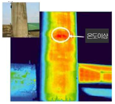 적외선 열화상의 두수공 피아의 박리위험 지점의 진단