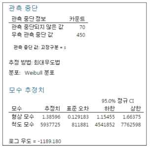 신뢰성 분석 방법 예시_모수추정 결과