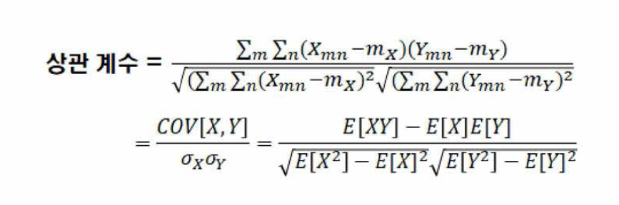상관계수 맵을 구하는 식