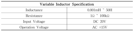 가변인덕터 모듈 스펙
