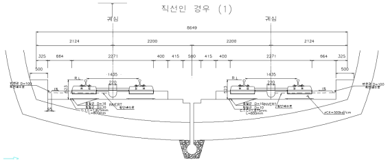 7호선 콘크리트도상표준도(터널)