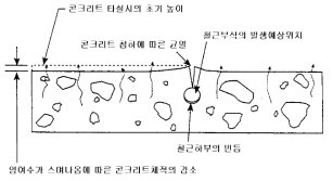 콘크리트의 침하에 의한 균열 메카니즘