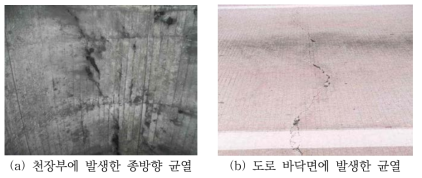 터널 구조물의 발생하는 균열