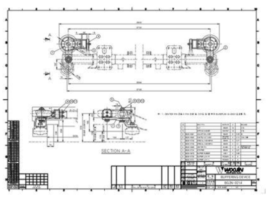 안내륜 좌우 완충장치 상세설계도