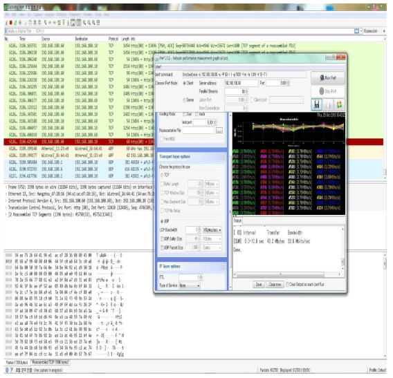 Jperf 프로그램을 사용한 프로토콜 분석 및 쓰루풋 측정