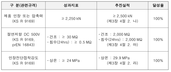 성과지표 및 추진실적