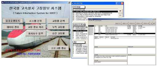 한국형 고속열차 고장정보체계 구축 및 활용2- 한국철도기술연구원