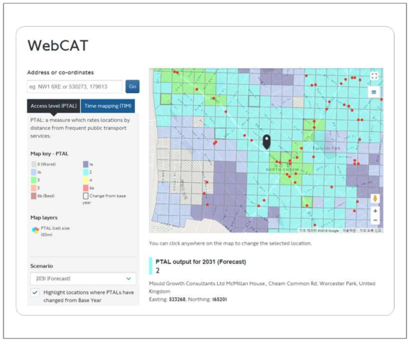 PTAL 사용의 예 (WebCAT)