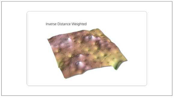 IDW(Inverse Distance Weighted) 보간의 예