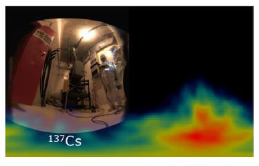 polaris H 검출기를 통해 과거에 137Cs로 바닥이 오염됐던 실험실을 재구성한 영상