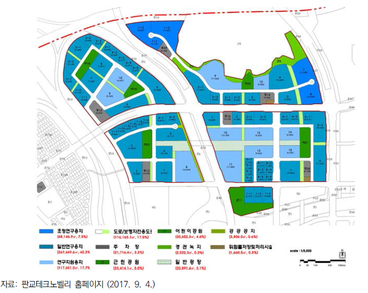 판교테크노밸리 용도지역 구분