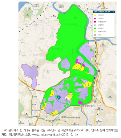 대덕연구개발특구 용도지역 구분