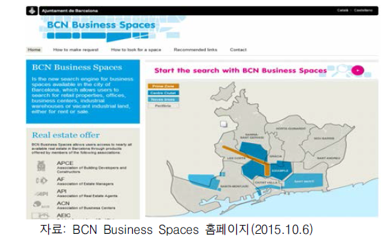 BCN Business Spaces 홈페이지