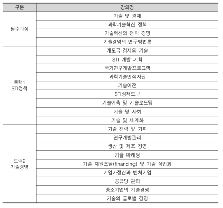 에티오피아 기술경영프로그램의 과정