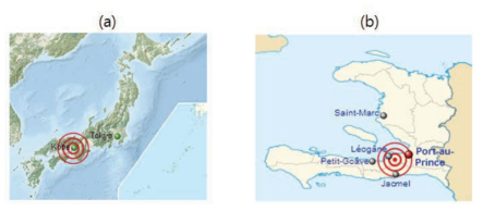 1995년에 일어난 고베 대지진과 2010년에 일어난 아이티 대지진