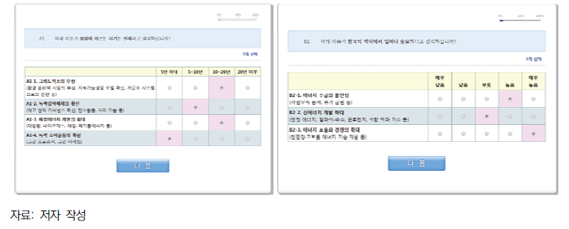 온라인 설문조사 화면(예)