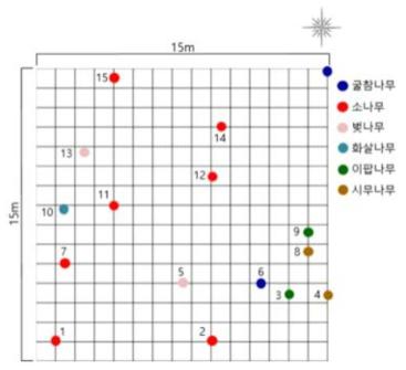 식생조사 실측 위치도