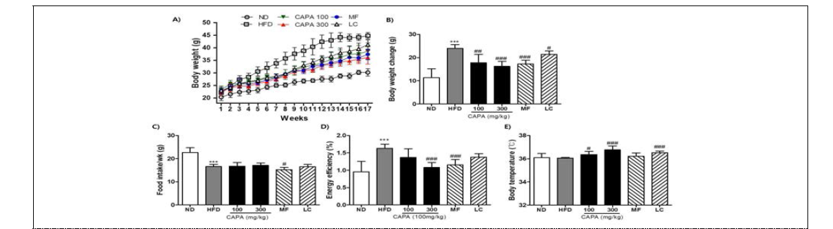 Effects of CAPA extract on body weight