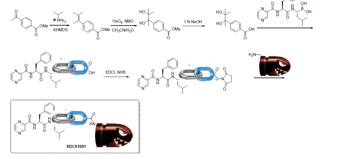 BTZ-trimethylphenyldioxaborolane linker ethyl ester prodrug 합성